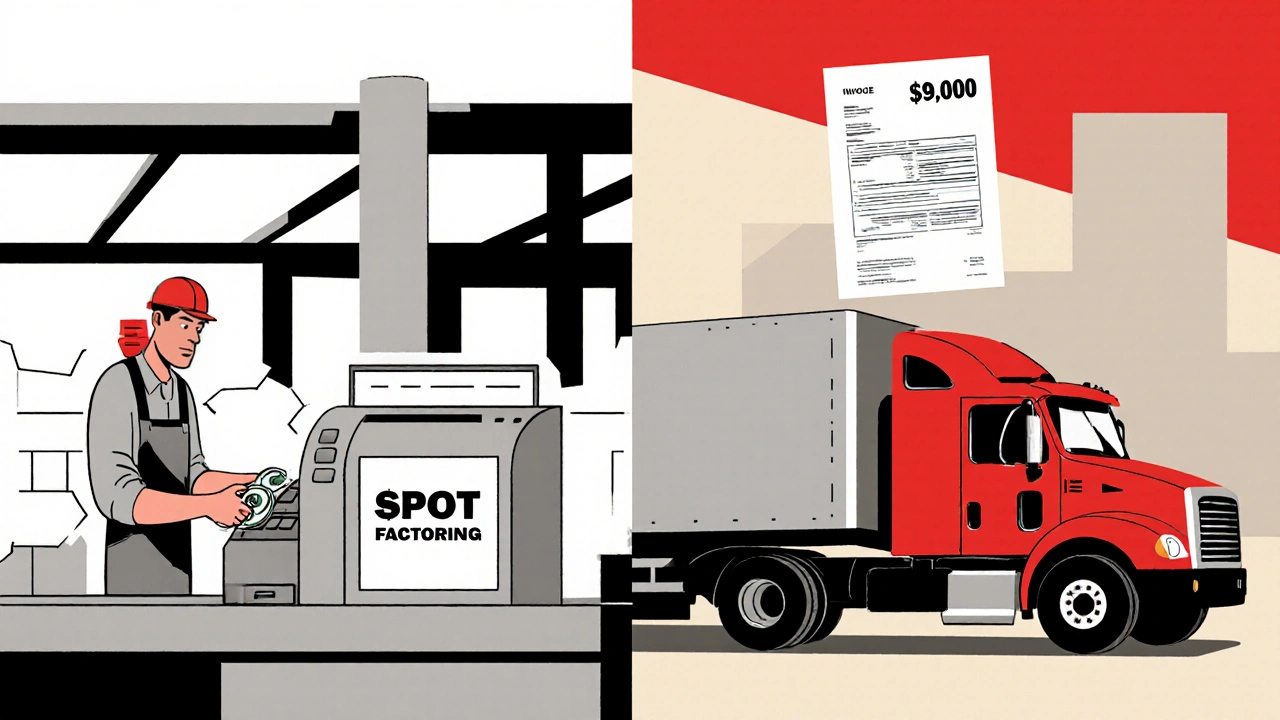 Un lavoratore riceve uno stipendio mentre un camion viene acquistato grazie a una fattura.