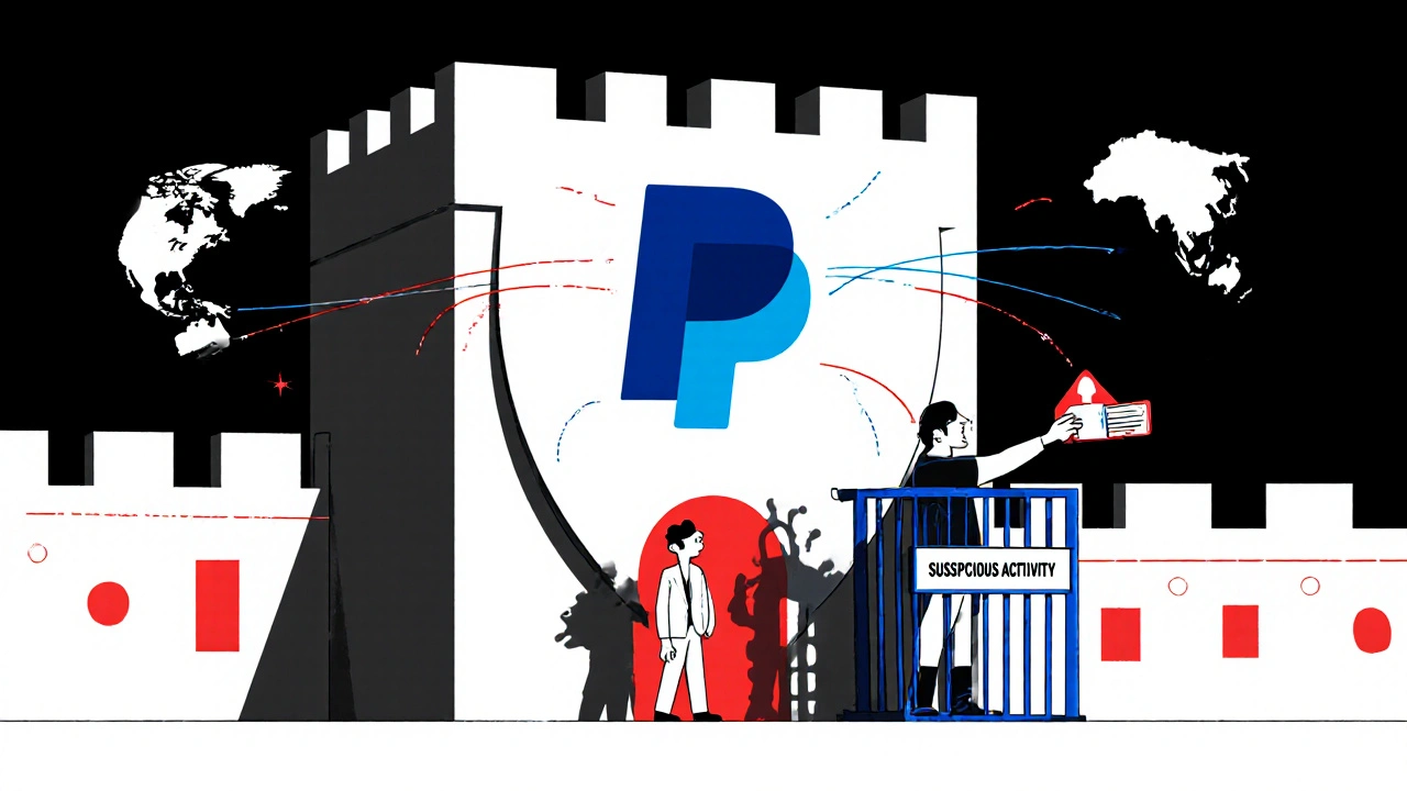 PayPal rappresentato come una fortezza globale con connessioni internazionali