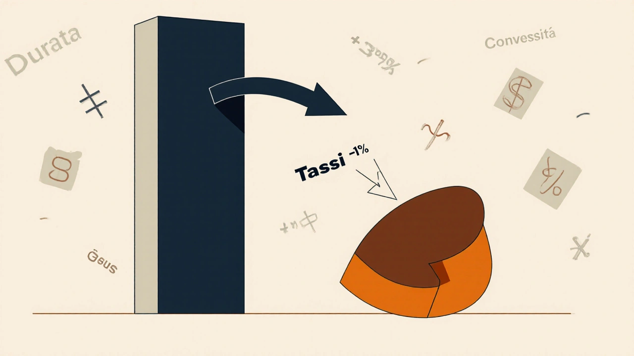 Due obbligazioni geometriche: una crolla sotto tassi crescenti, l&#039;altra resiste grazie a una forma curva.